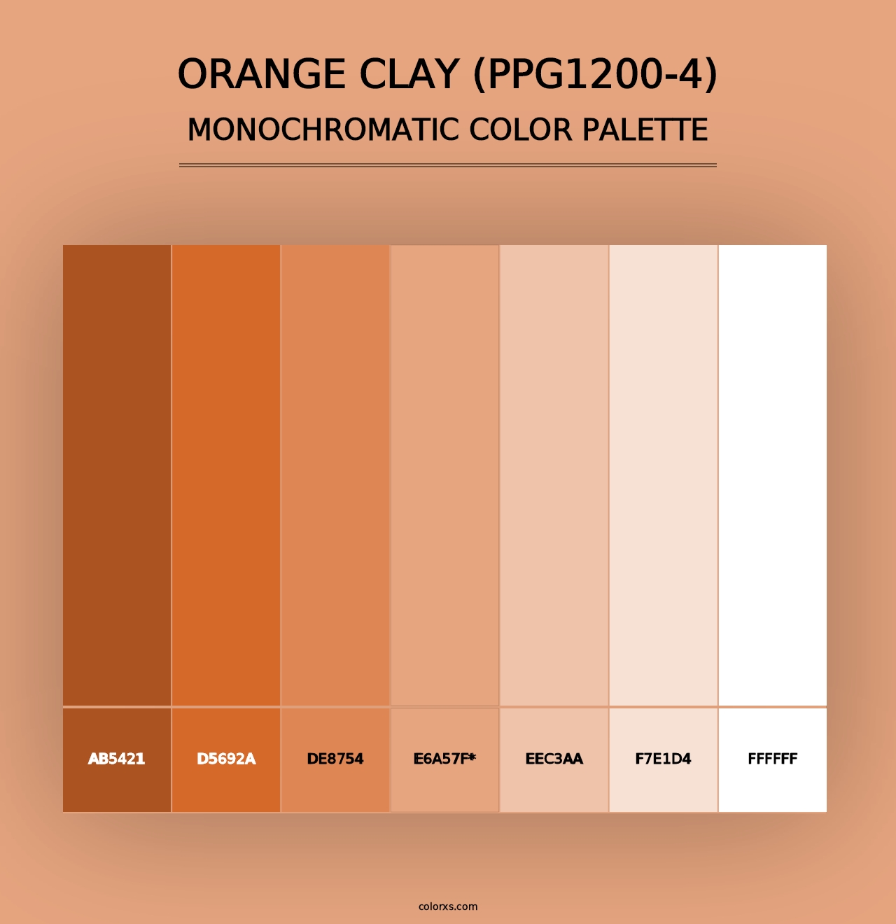 Orange Clay (PPG1200-4) - Monochromatic Color Palette