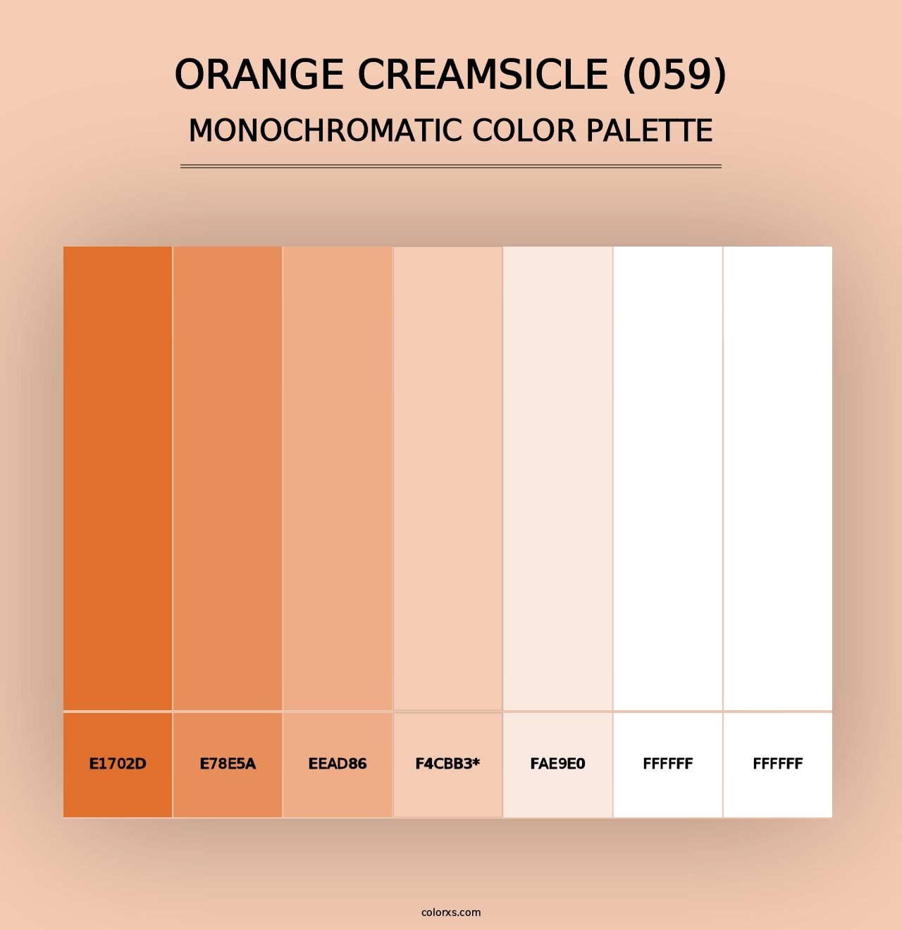 Orange Creamsicle (059) - Monochromatic Color Palette