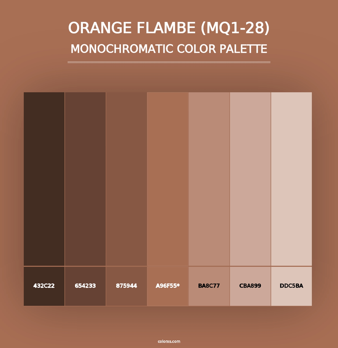 Orange Flambe (MQ1-28) - Monochromatic Color Palette