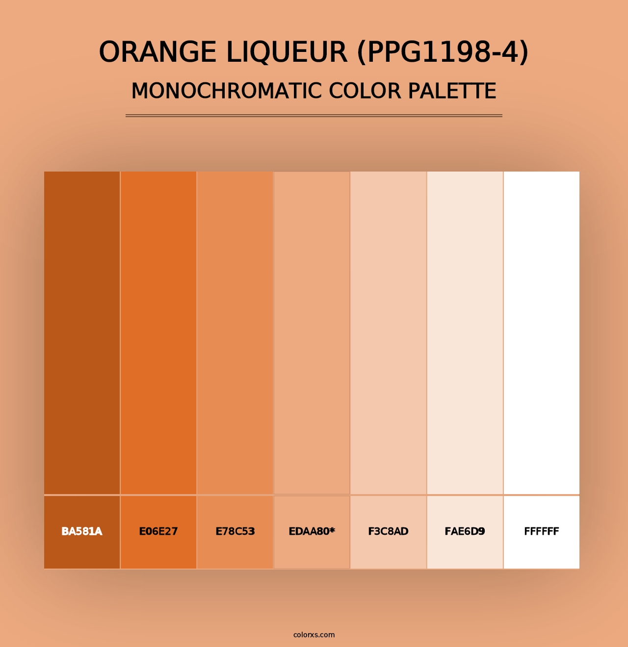 Orange Liqueur (PPG1198-4) - Monochromatic Color Palette