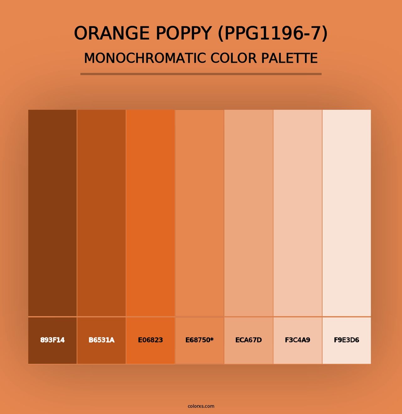 Orange Poppy (PPG1196-7) - Monochromatic Color Palette