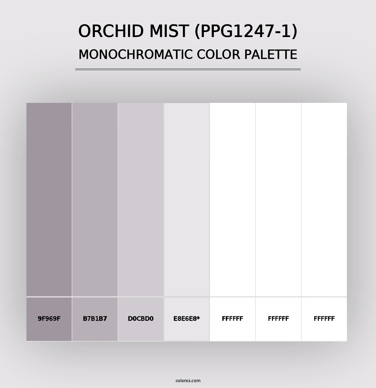 Orchid Mist (PPG1247-1) - Monochromatic Color Palette