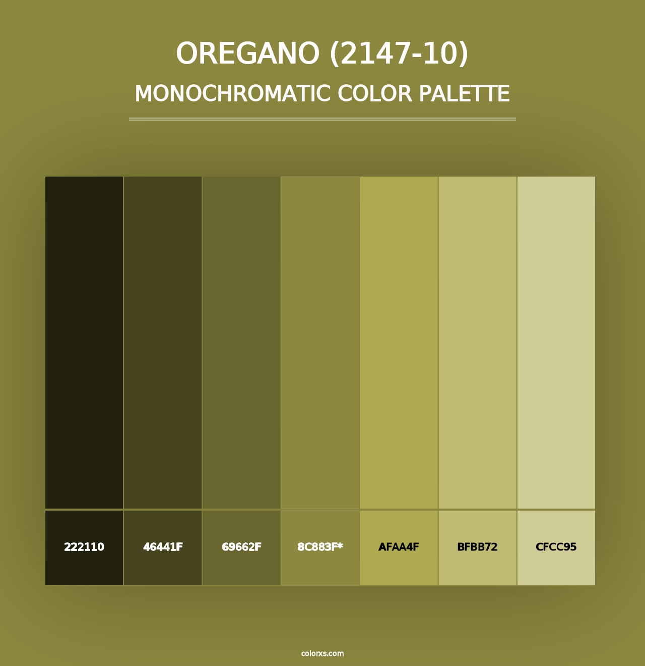 Oregano (2147-10) - Monochromatic Color Palette