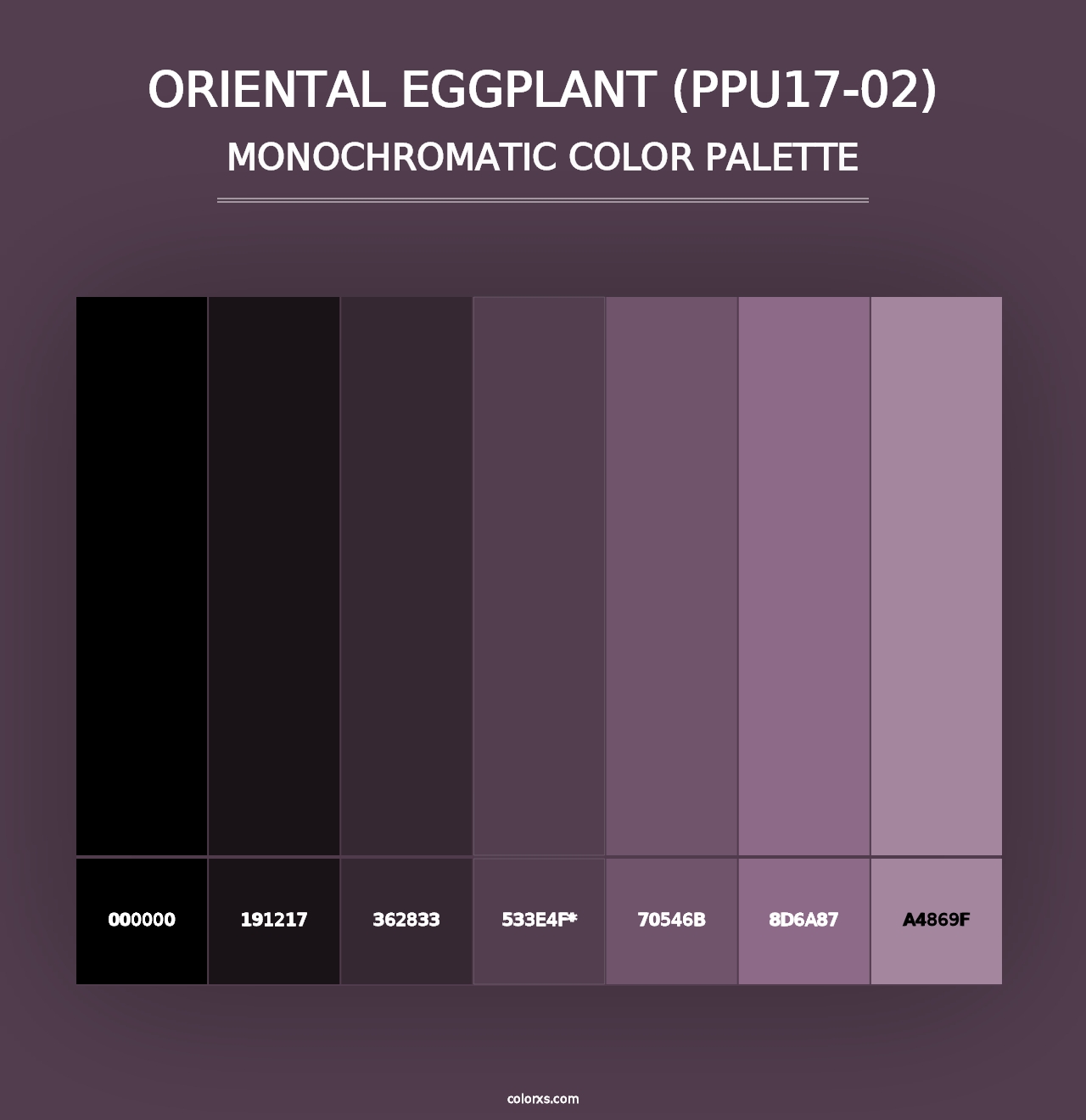 Oriental Eggplant (PPU17-02) - Monochromatic Color Palette