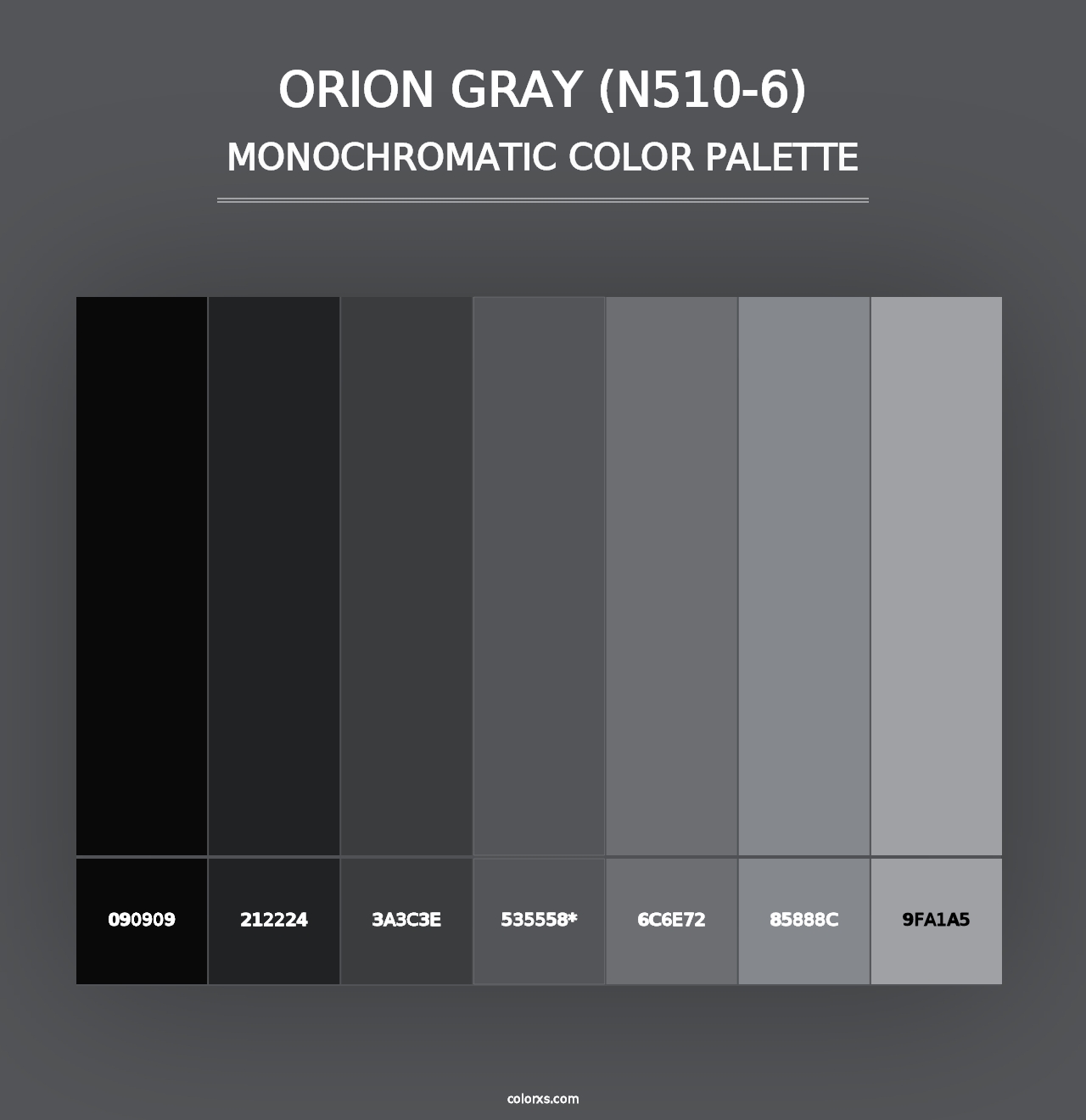 Orion Gray (N510-6) - Monochromatic Color Palette