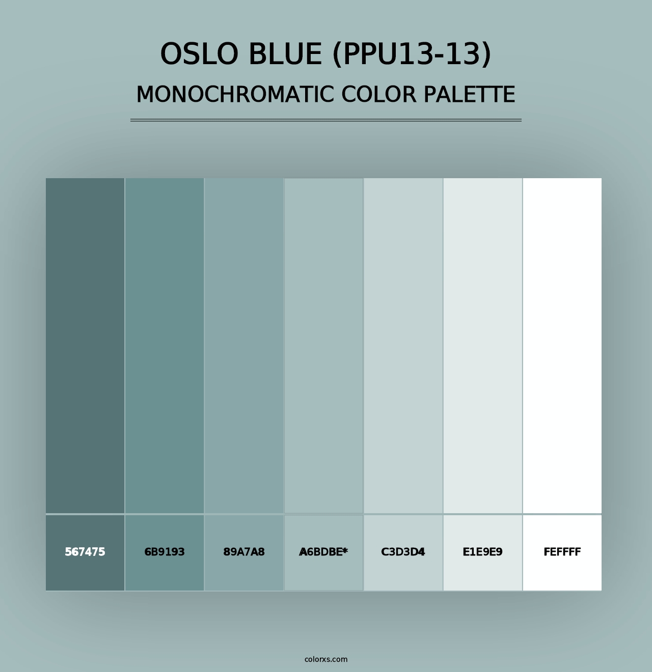 Oslo Blue (PPU13-13) - Monochromatic Color Palette