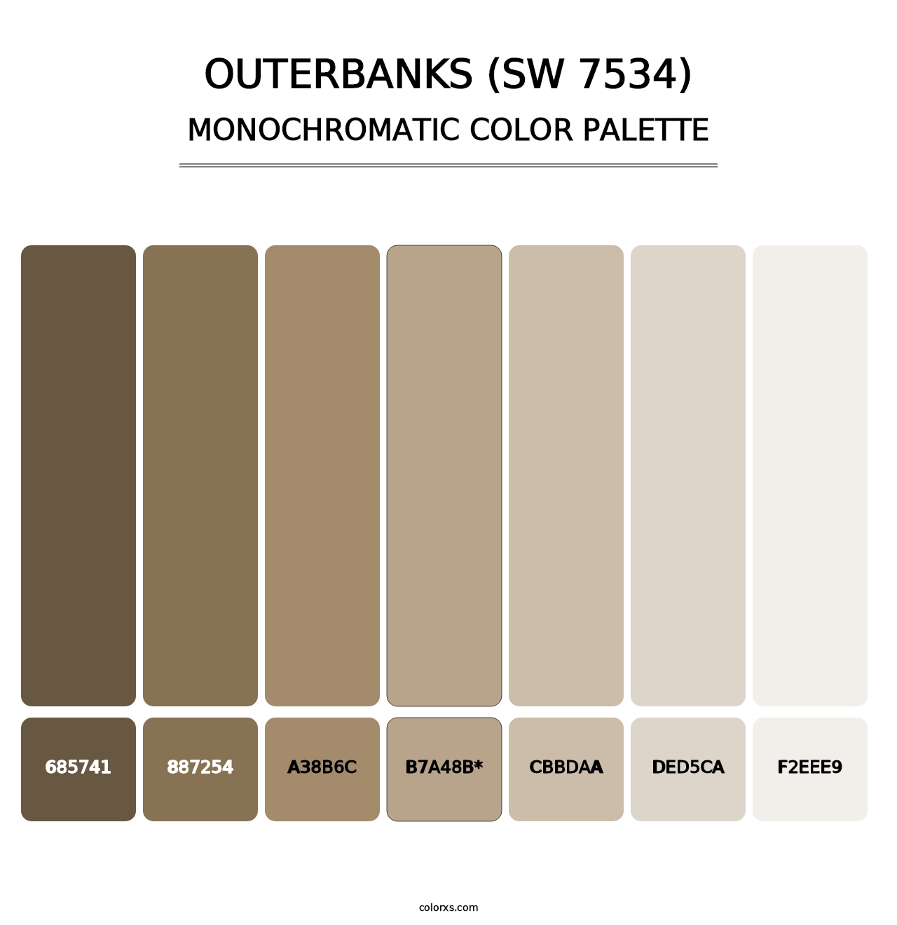 Outerbanks (SW 7534) - Monochromatic Color Palette