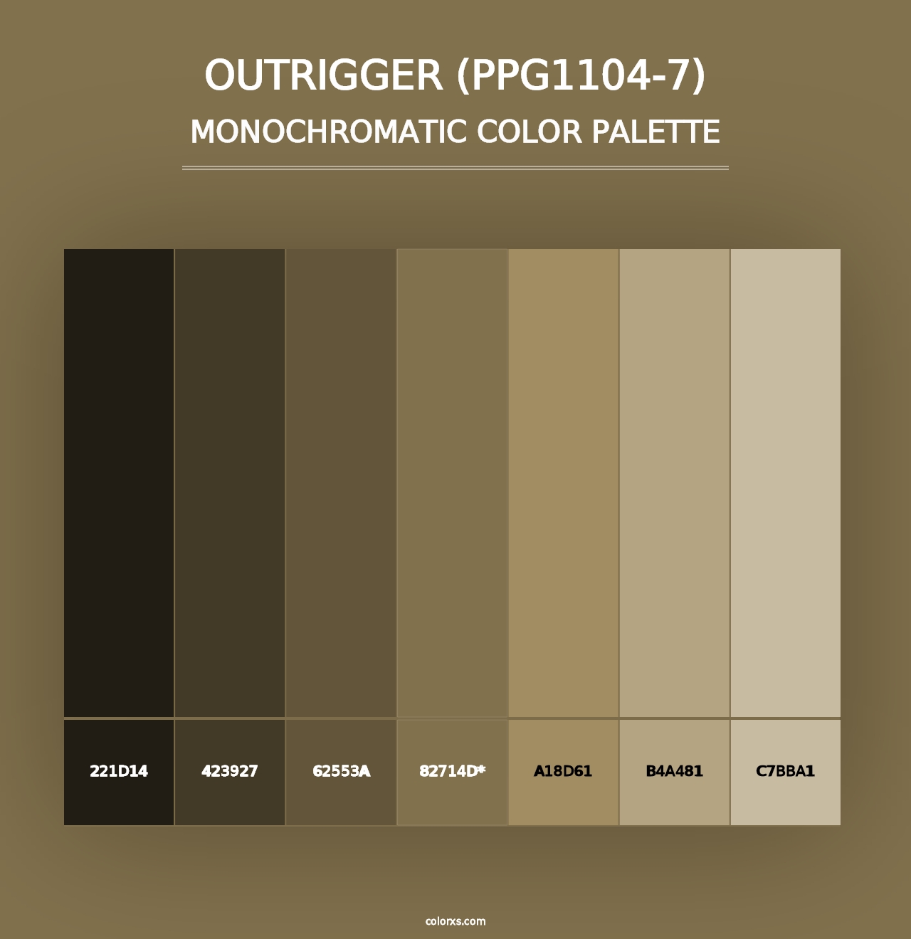 Outrigger (PPG1104-7) - Monochromatic Color Palette