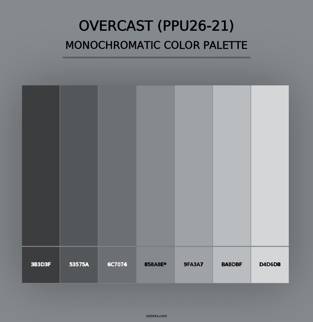 Overcast (PPU26-21) - Monochromatic Color Palette