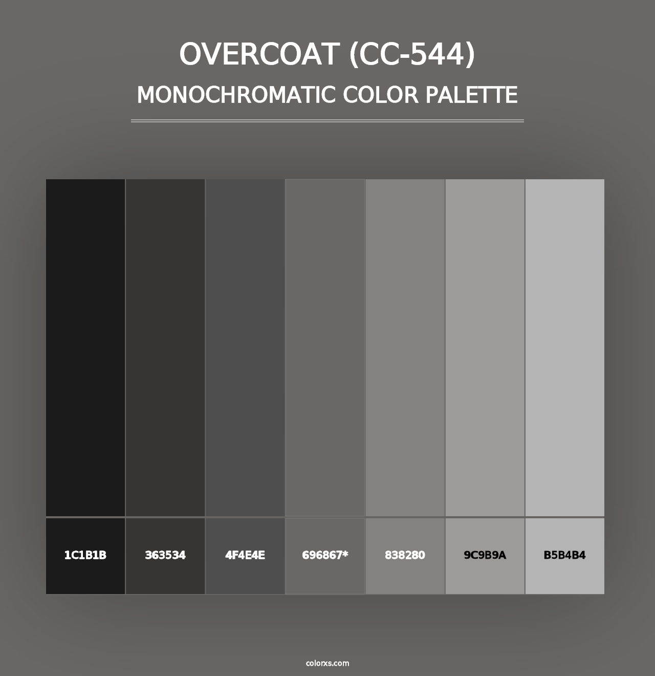 Overcoat (CC-544) - Monochromatic Color Palette