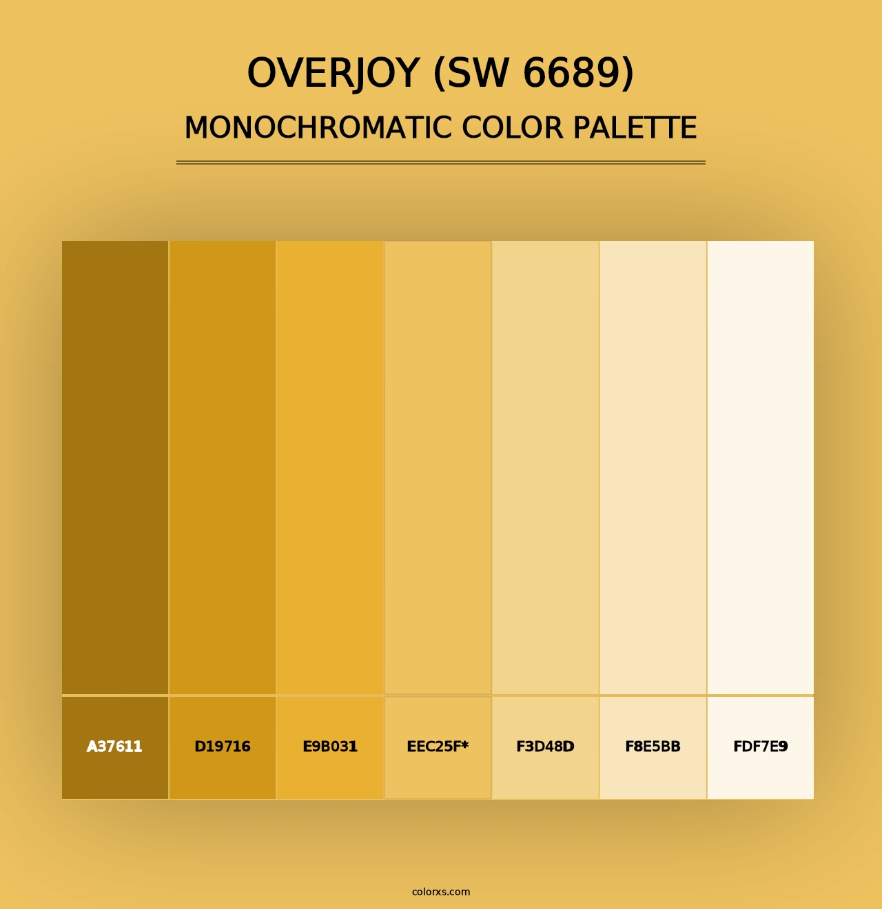 Overjoy (SW 6689) - Monochromatic Color Palette