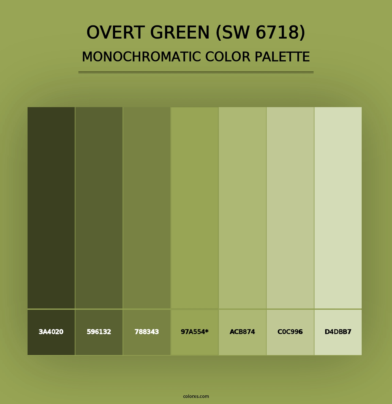 Overt Green (SW 6718) - Monochromatic Color Palette