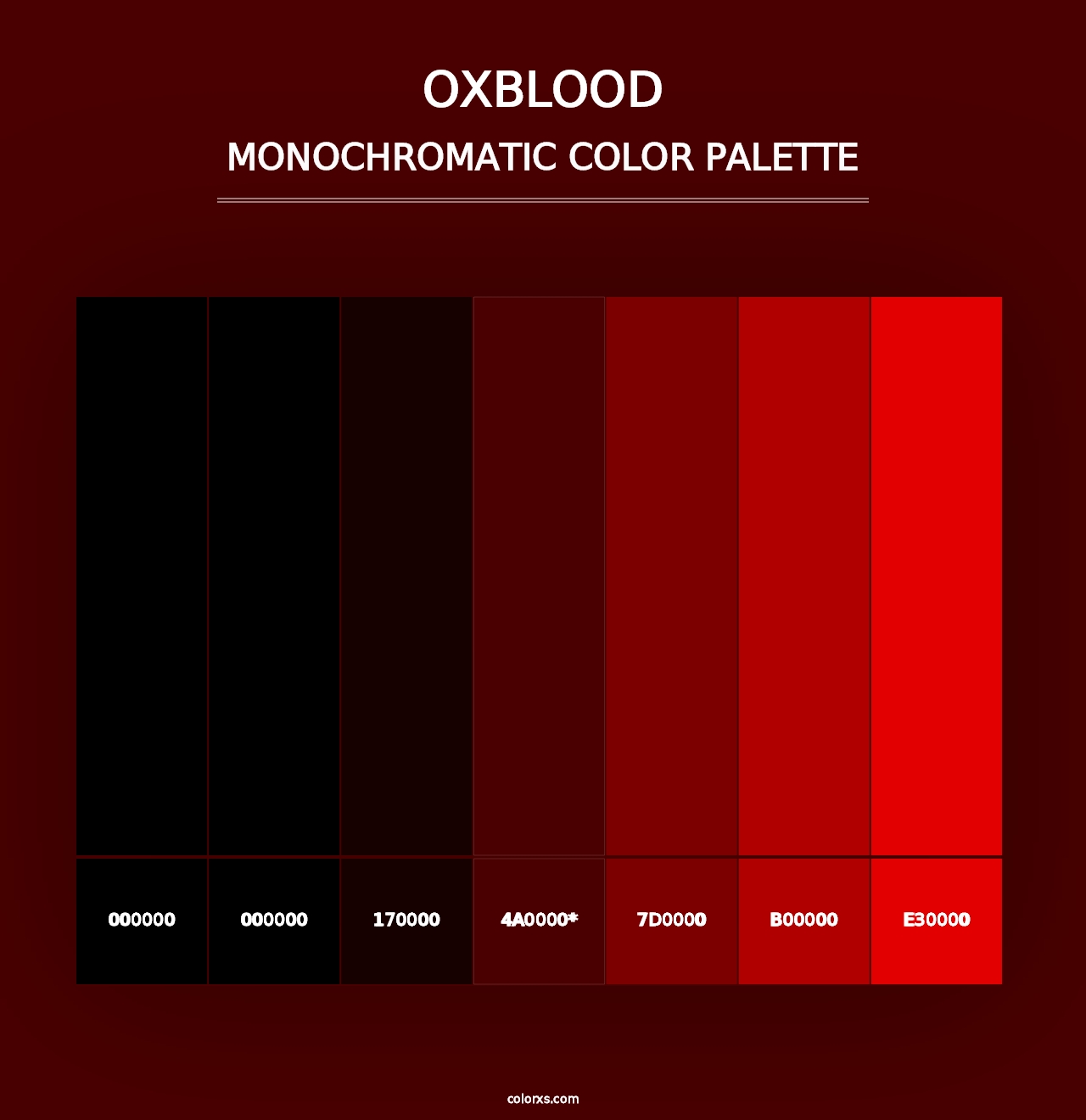 Oxblood - Monochromatic Color Palette