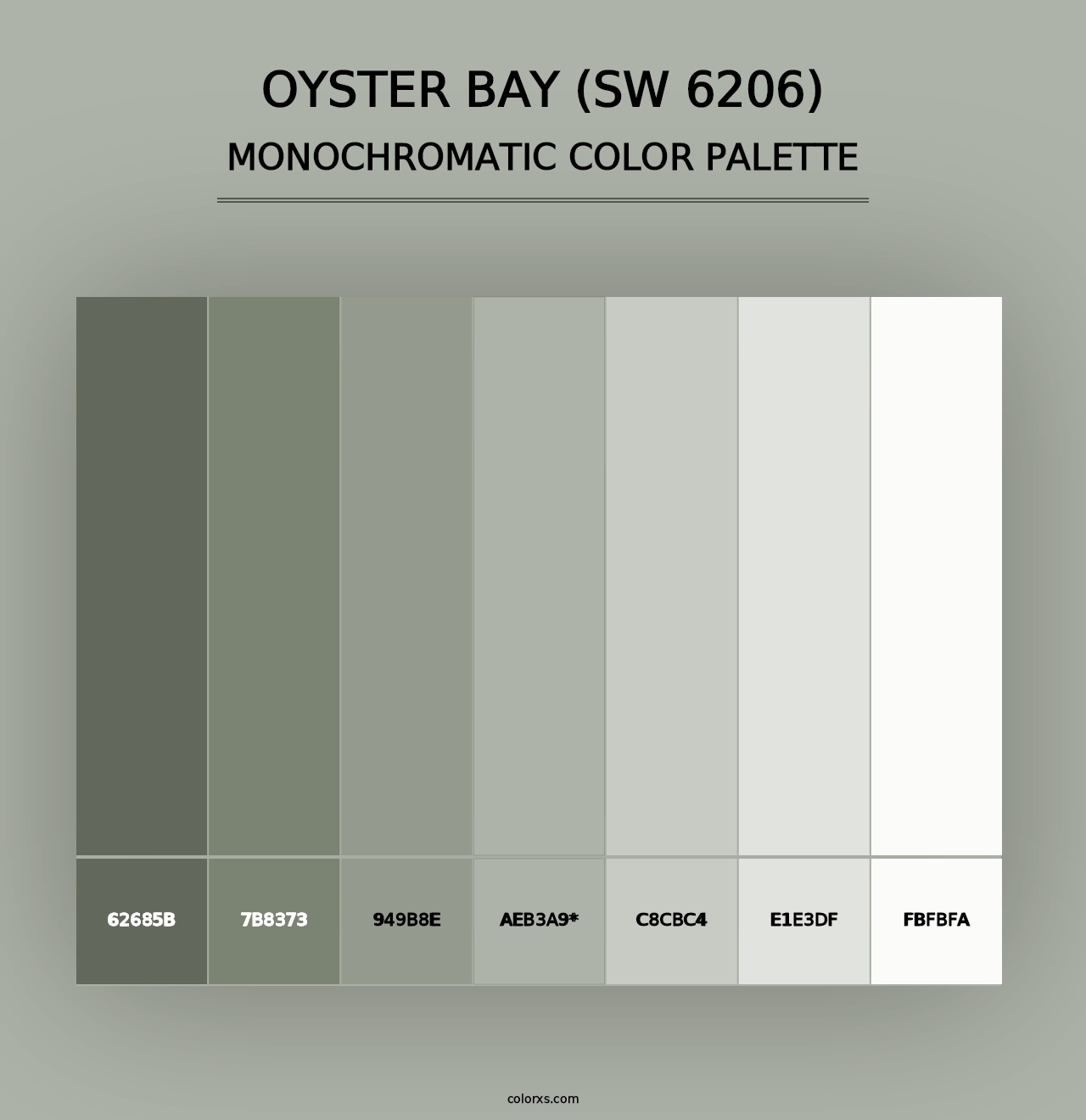 Oyster Bay (SW 6206) - Monochromatic Color Palette