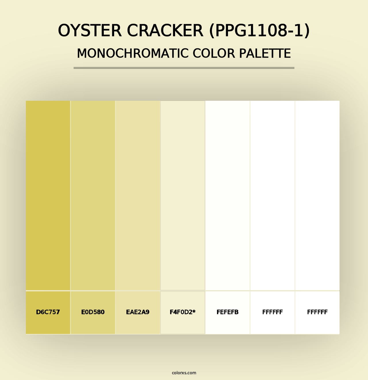 Oyster Cracker (PPG1108-1) - Monochromatic Color Palette