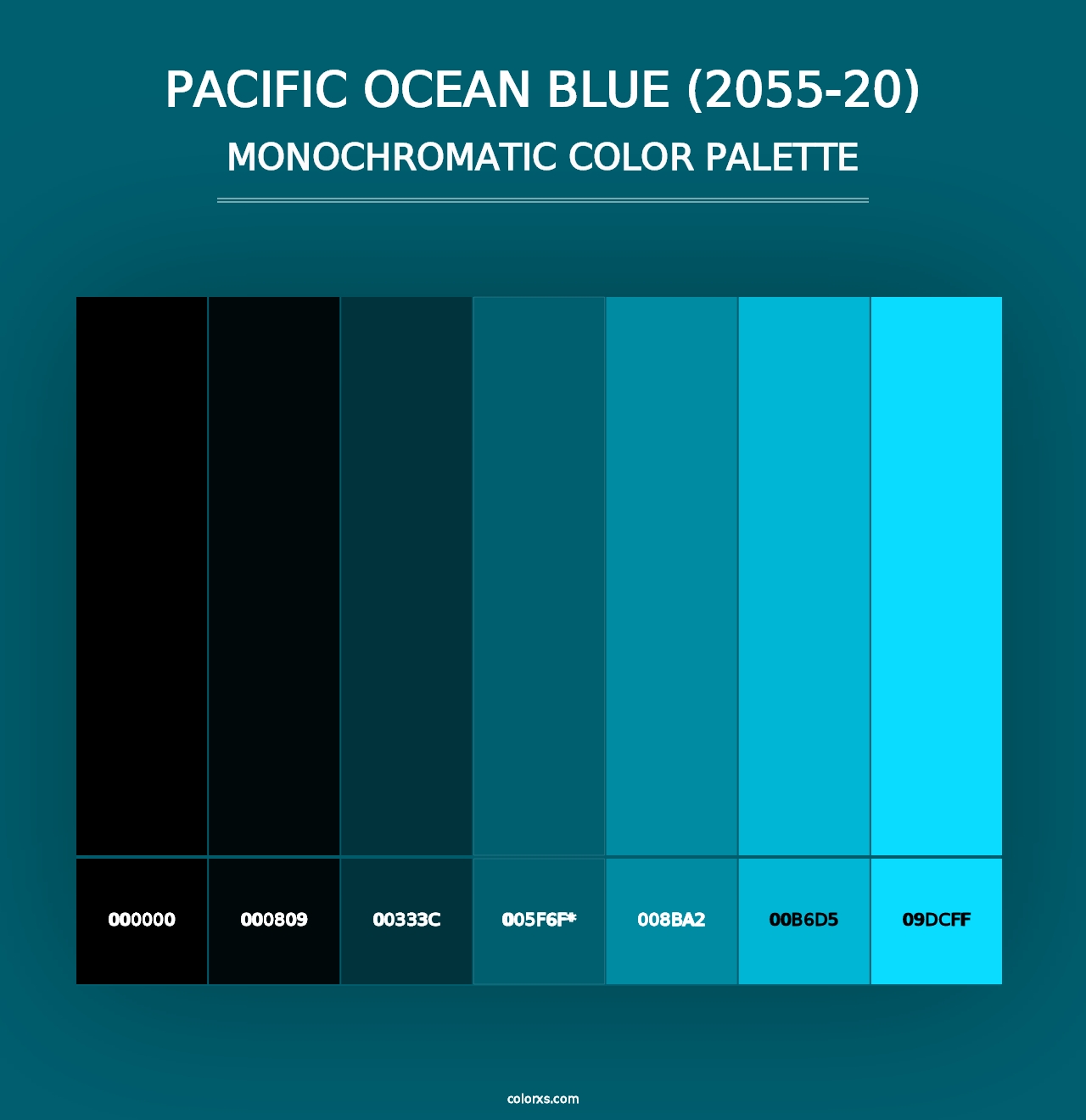 Pacific Ocean Blue (2055-20) - Monochromatic Color Palette