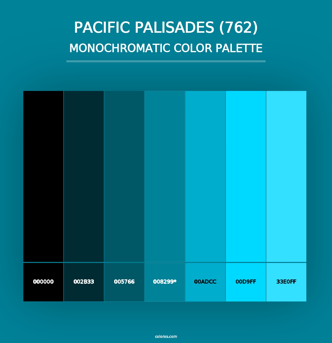 Pacific Palisades (762) - Monochromatic Color Palette