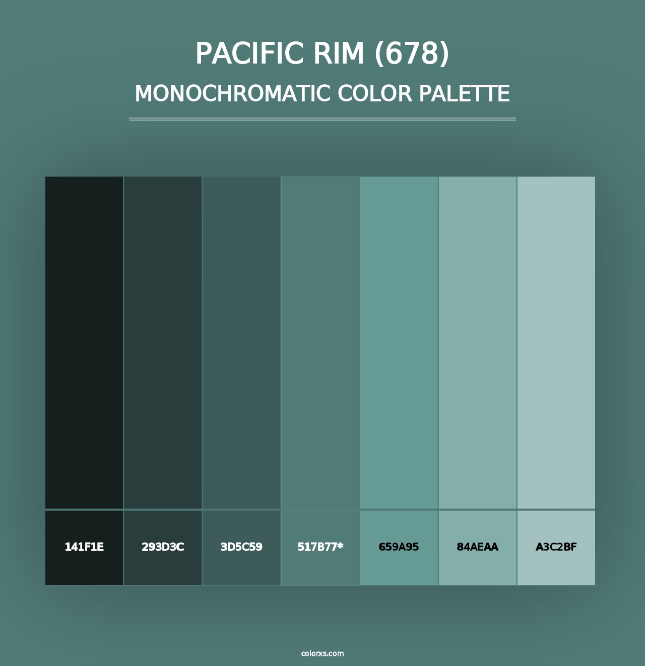 Pacific Rim (678) - Monochromatic Color Palette