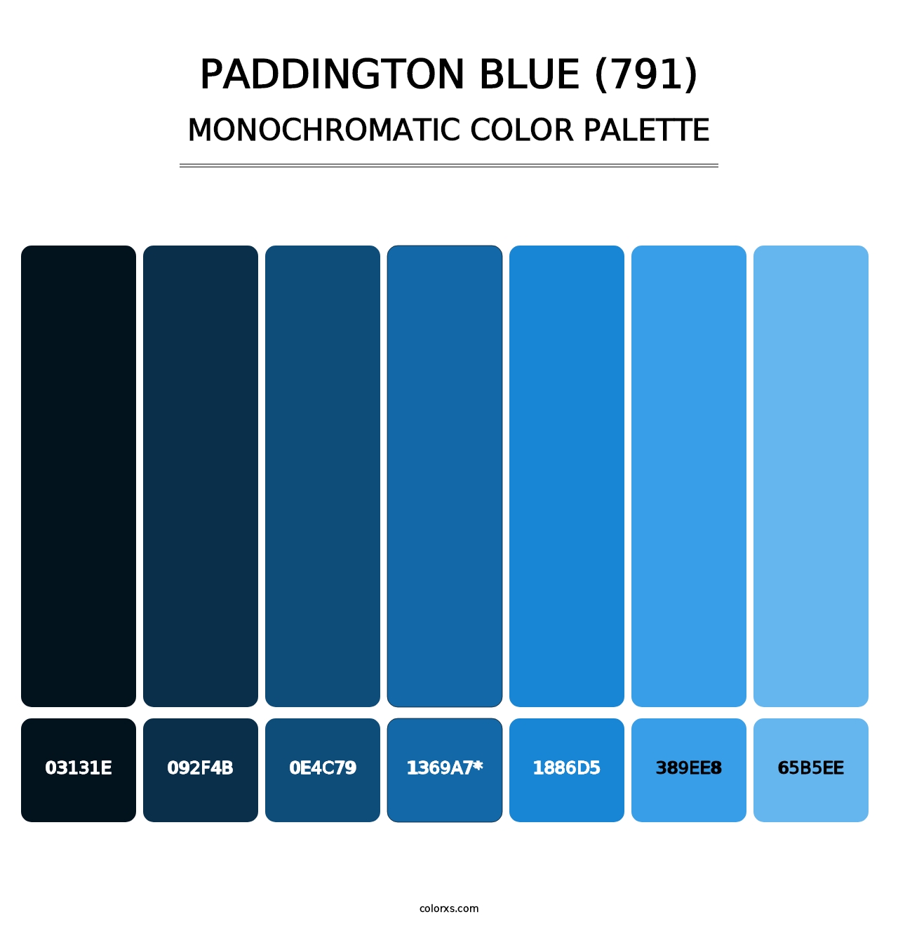 Paddington Blue (791) - Monochromatic Color Palette