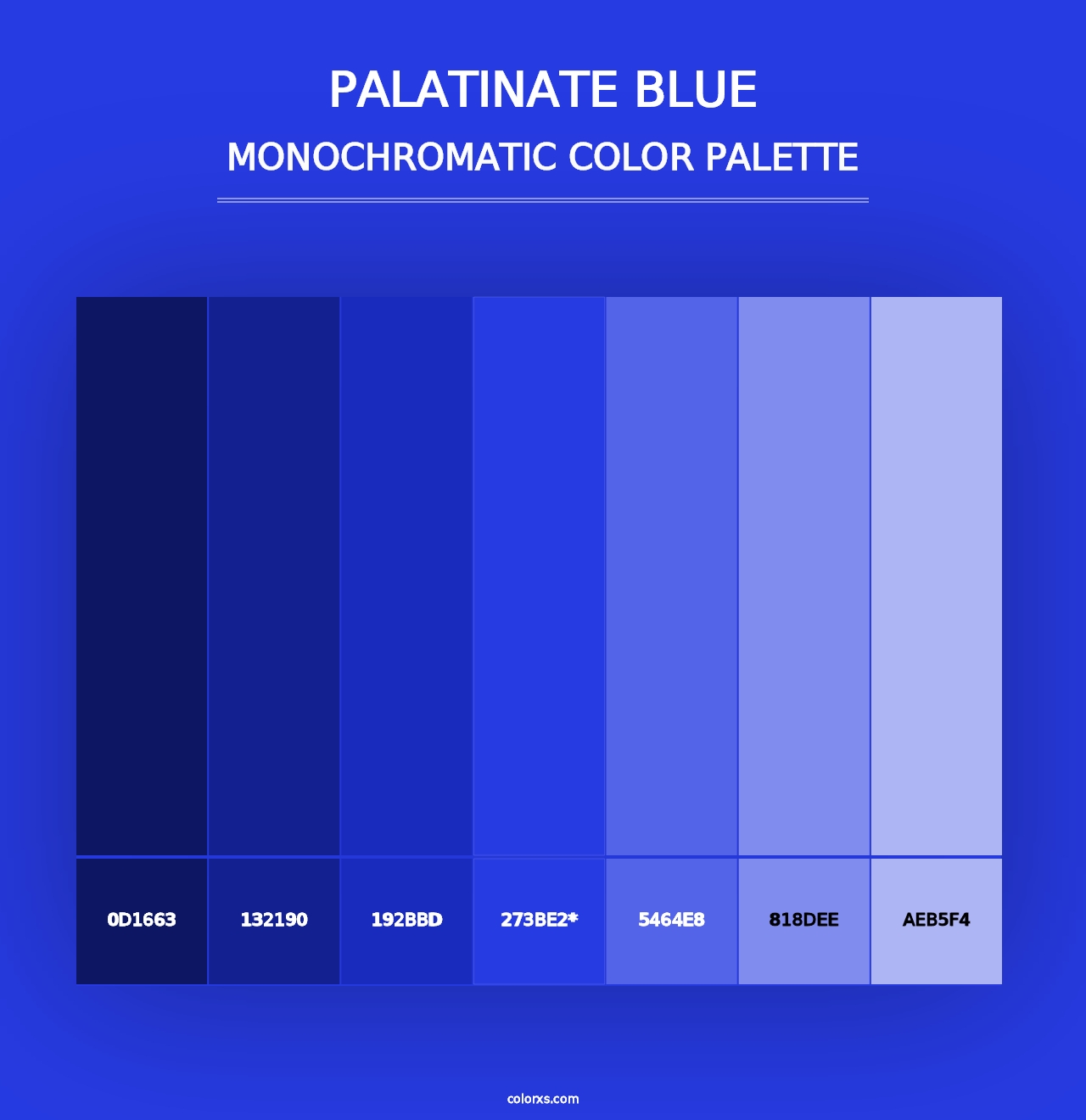 Palatinate Blue - Monochromatic Color Palette