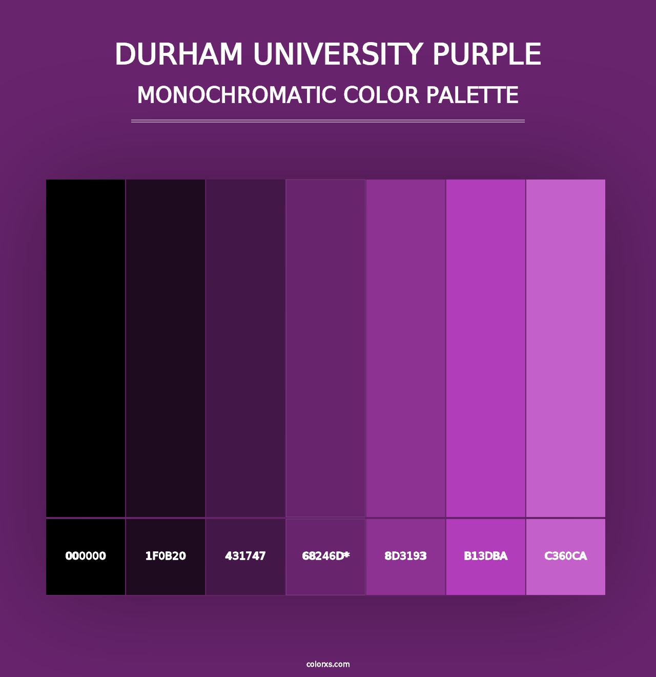 Durham University Purple - Monochromatic Color Palette