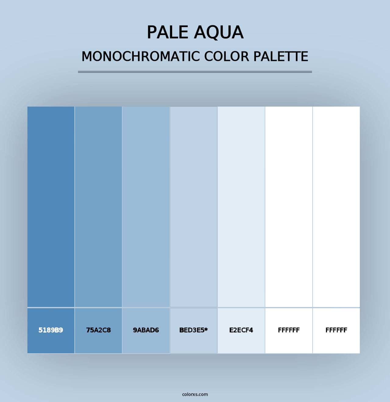 Pale Aqua - Monochromatic Color Palette