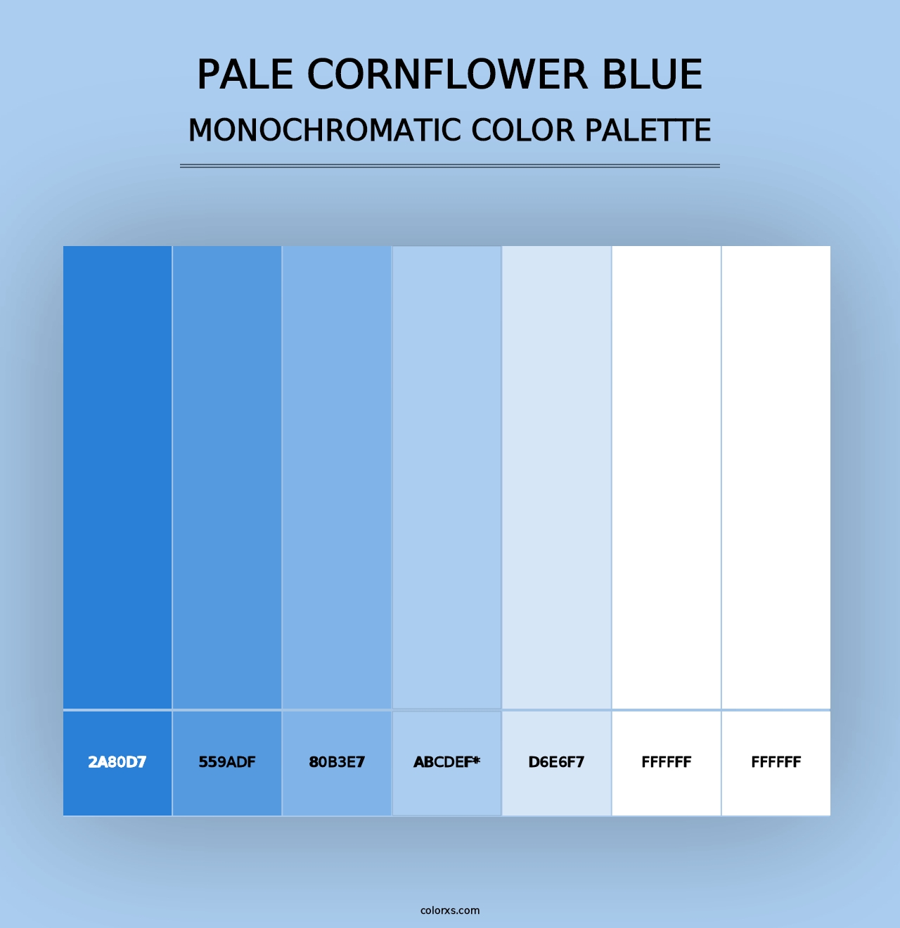 Pale Cornflower Blue - Monochromatic Color Palette