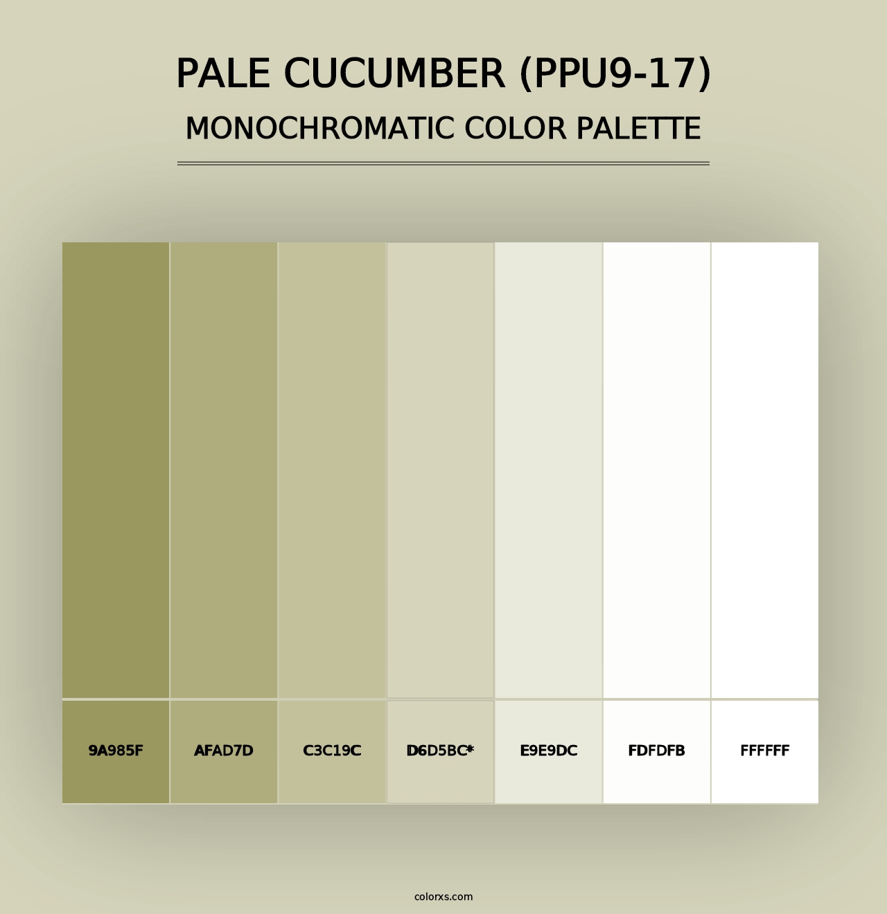 Pale Cucumber (PPU9-17) - Monochromatic Color Palette