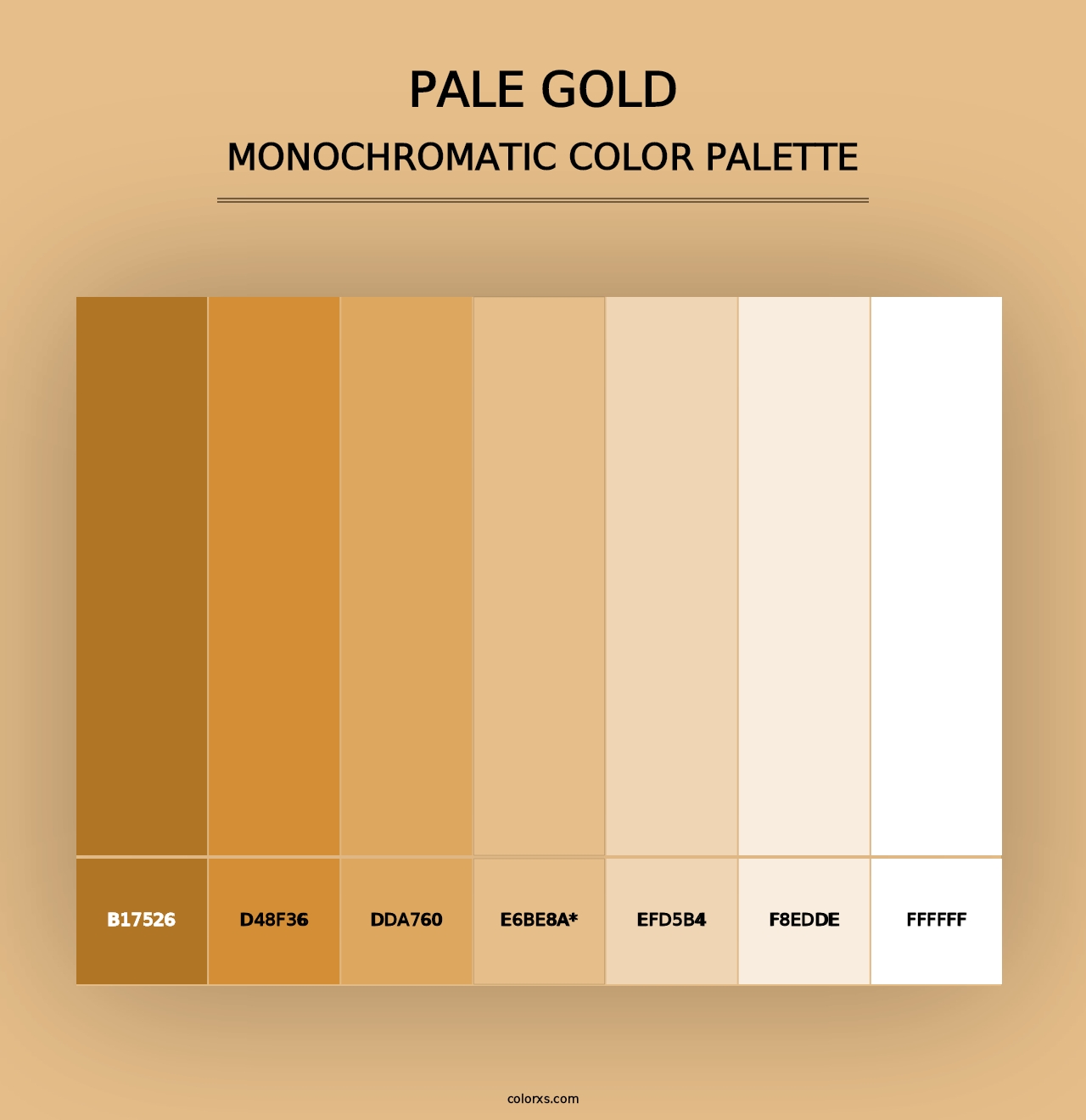 Pale Gold - Monochromatic Color Palette