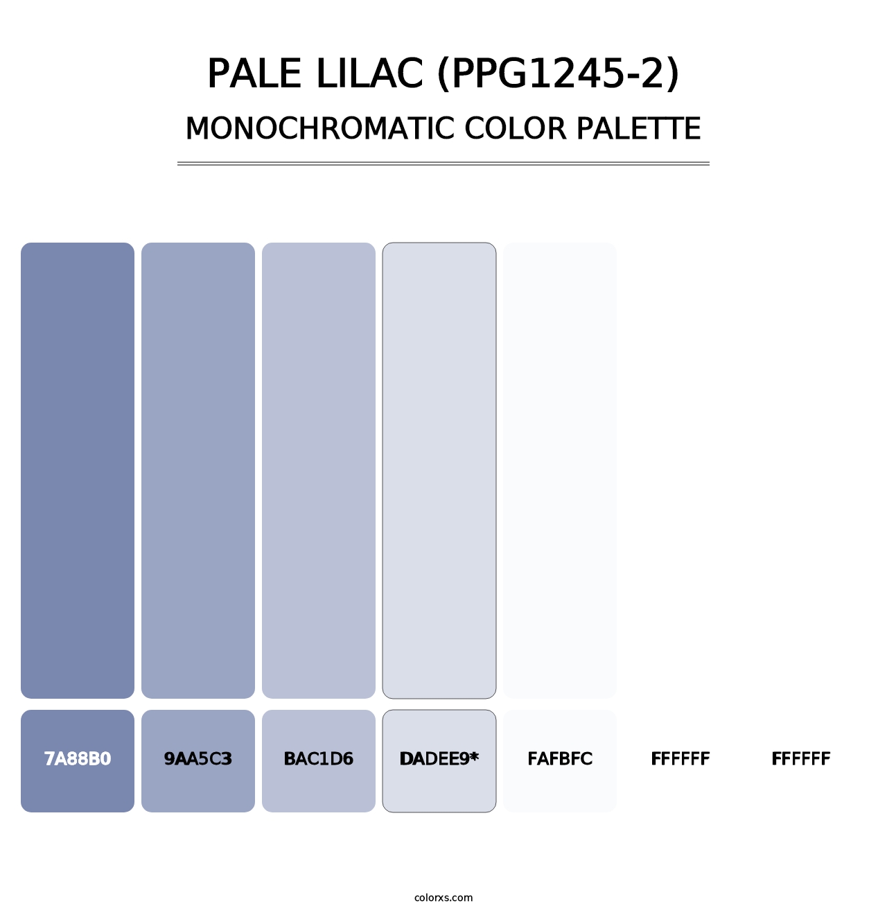 Pale Lilac (PPG1245-2) - Monochromatic Color Palette