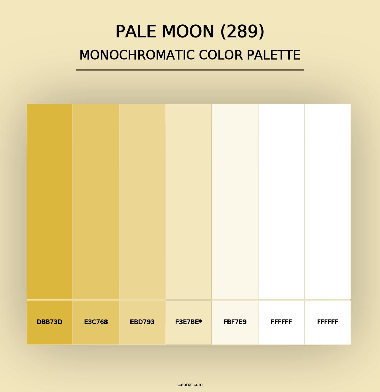 Pale Moon (289) - Monochromatic Color Palette