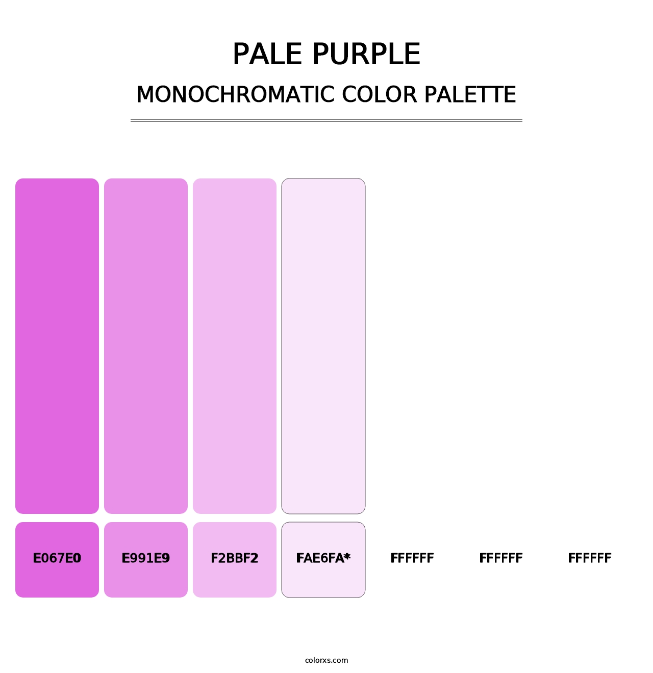 Pale Purple - Monochromatic Color Palette