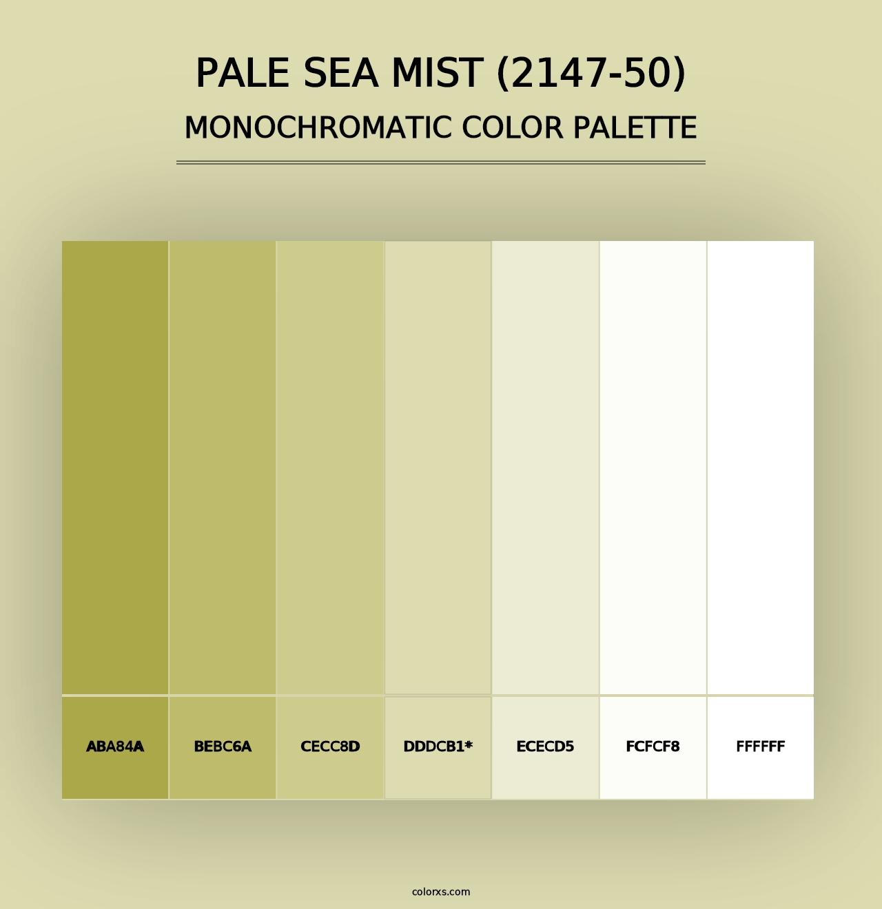 Pale Sea Mist (2147-50) - Monochromatic Color Palette