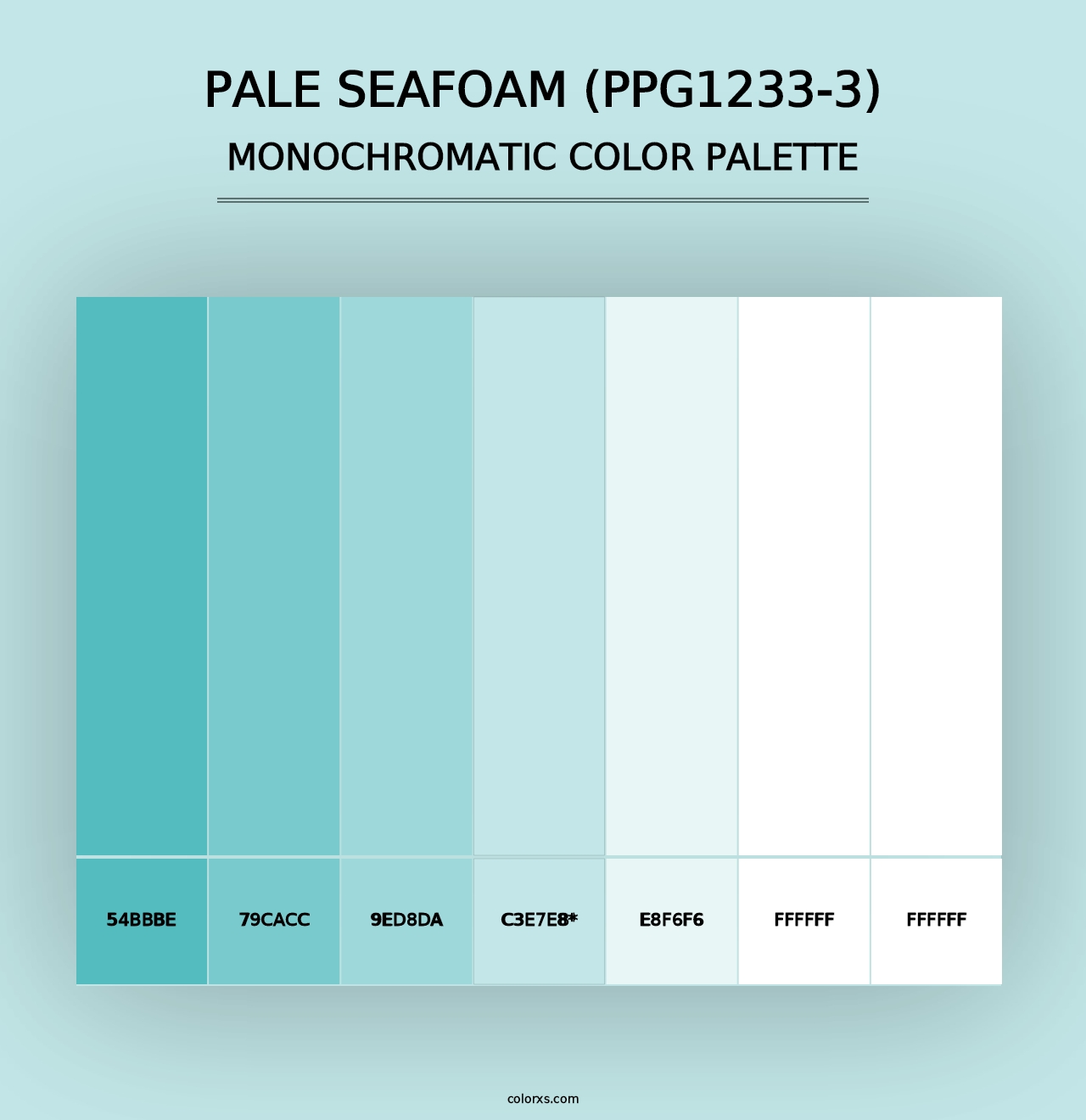 Pale Seafoam (PPG1233-3) - Monochromatic Color Palette