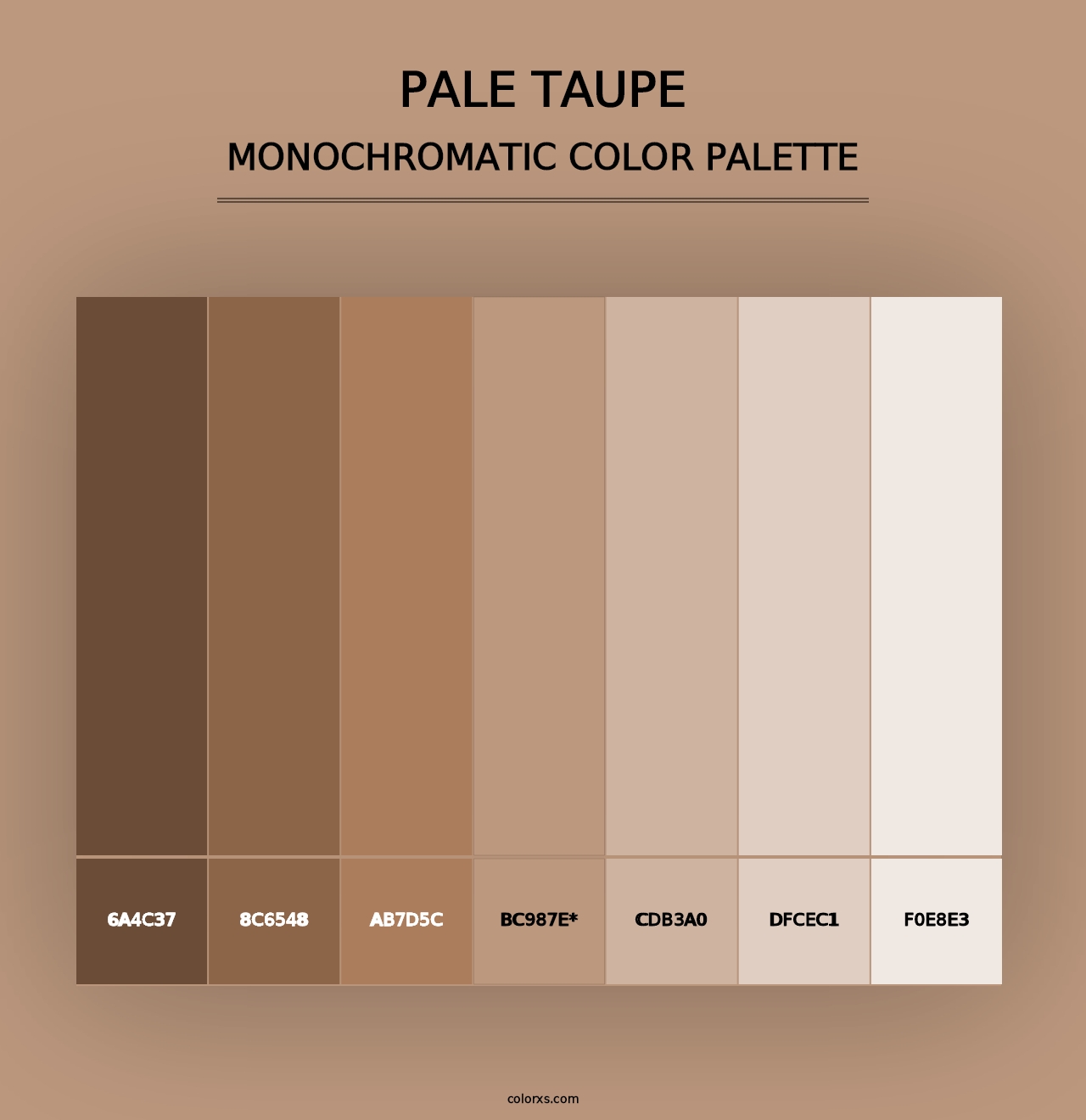 Pale Taupe - Monochromatic Color Palette