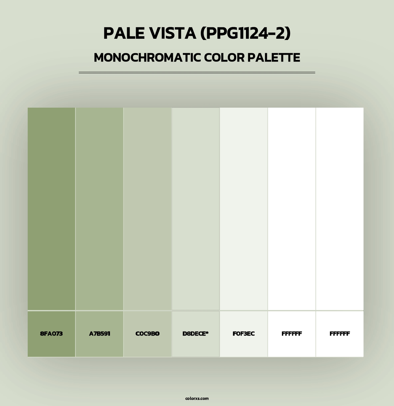 Pale Vista (PPG1124-2) - Monochromatic Color Palette