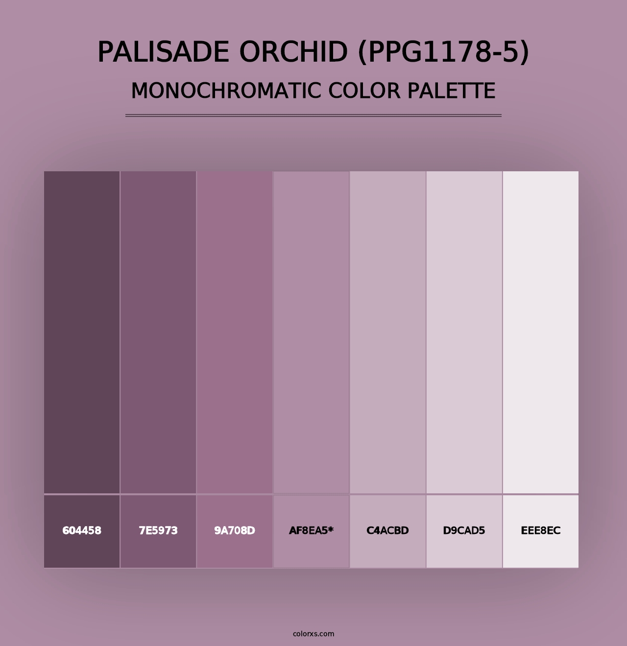 Palisade Orchid (PPG1178-5) - Monochromatic Color Palette