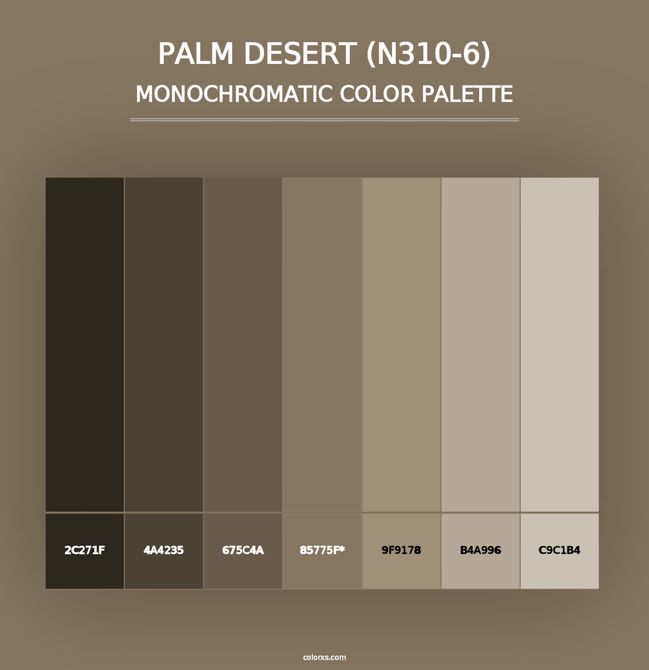 Palm Desert (N310-6) - Monochromatic Color Palette