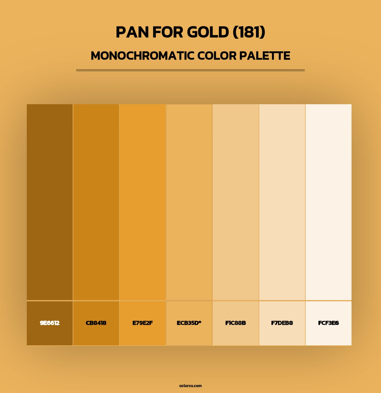 Pan for Gold (181) - Monochromatic Color Palette