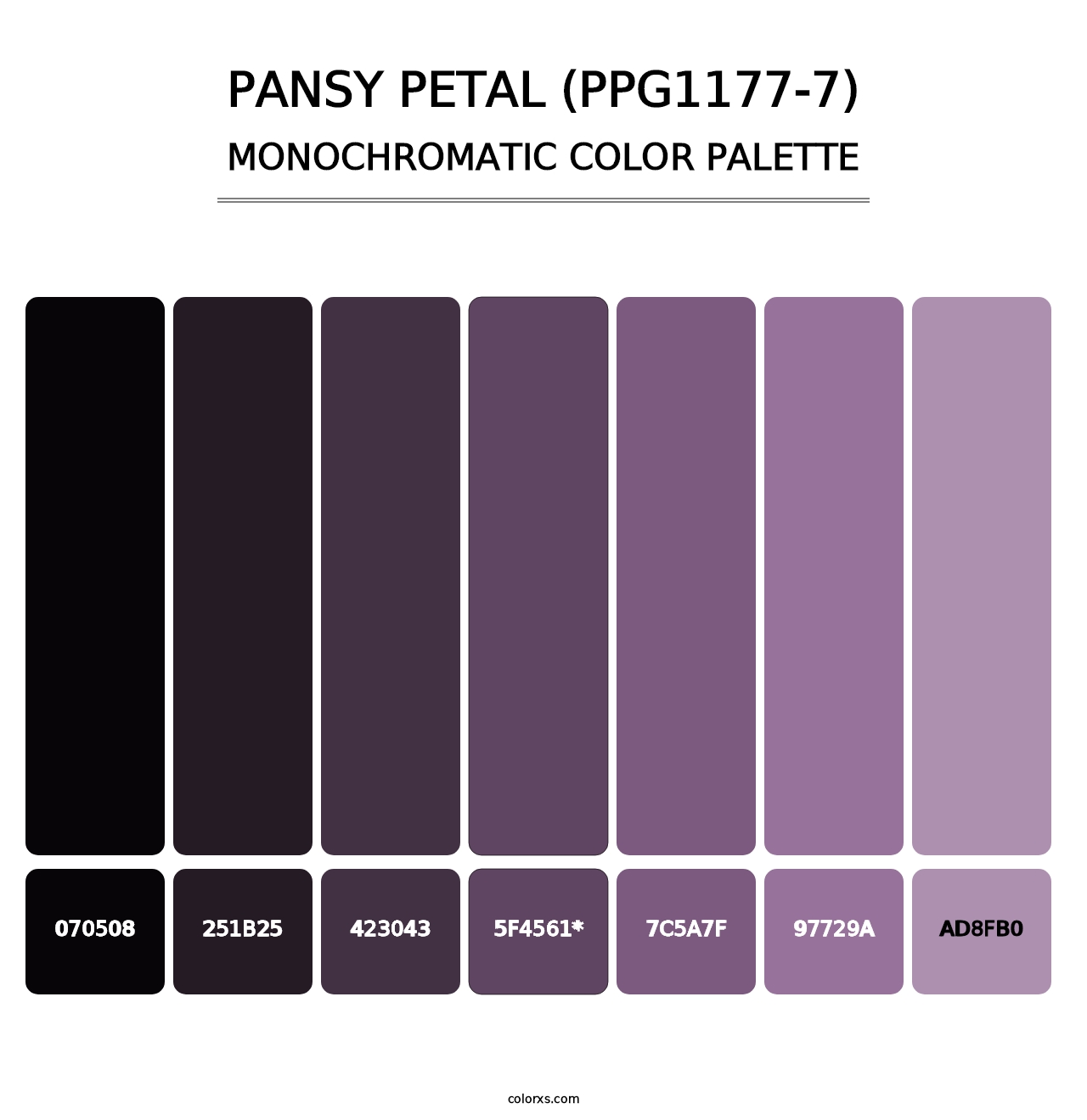 Pansy Petal (PPG1177-7) - Monochromatic Color Palette