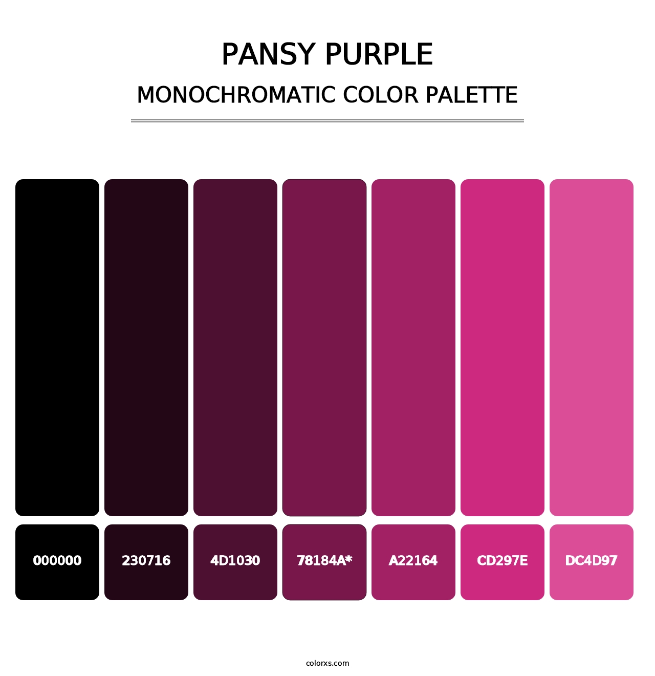 Pansy Purple - Monochromatic Color Palette