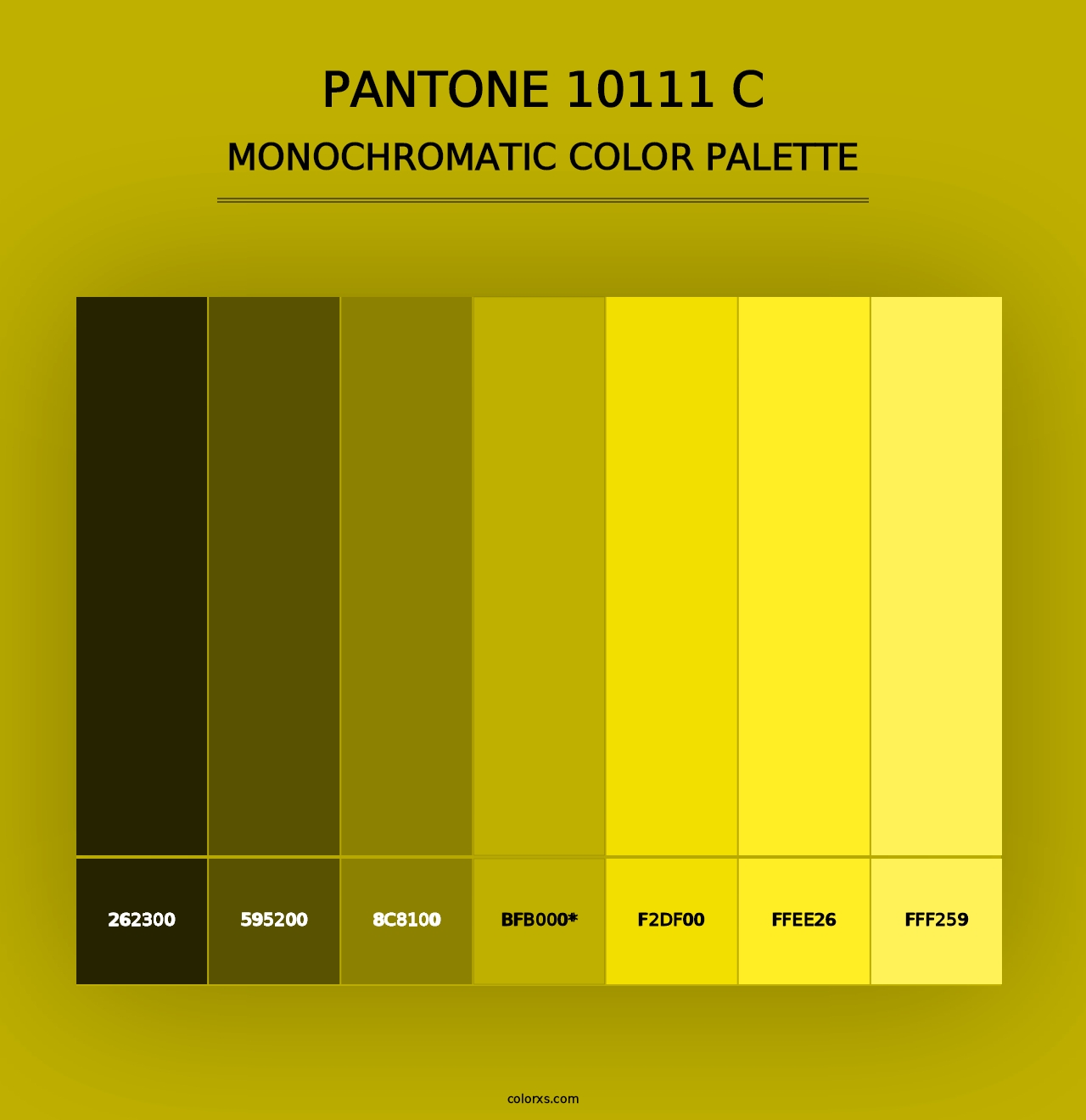 PANTONE 10111 C - Monochromatic Color Palette