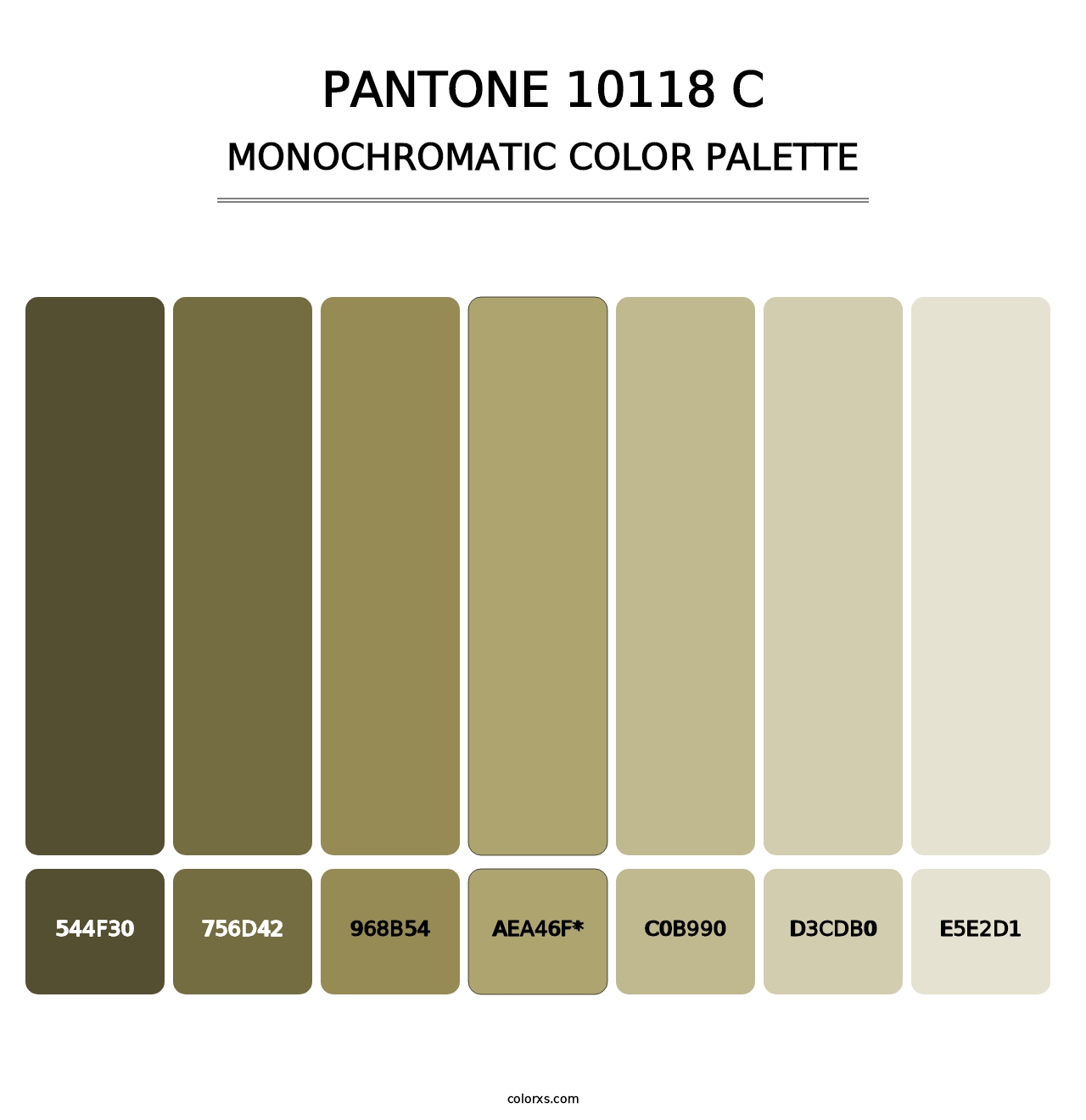 PANTONE 10118 C - Monochromatic Color Palette