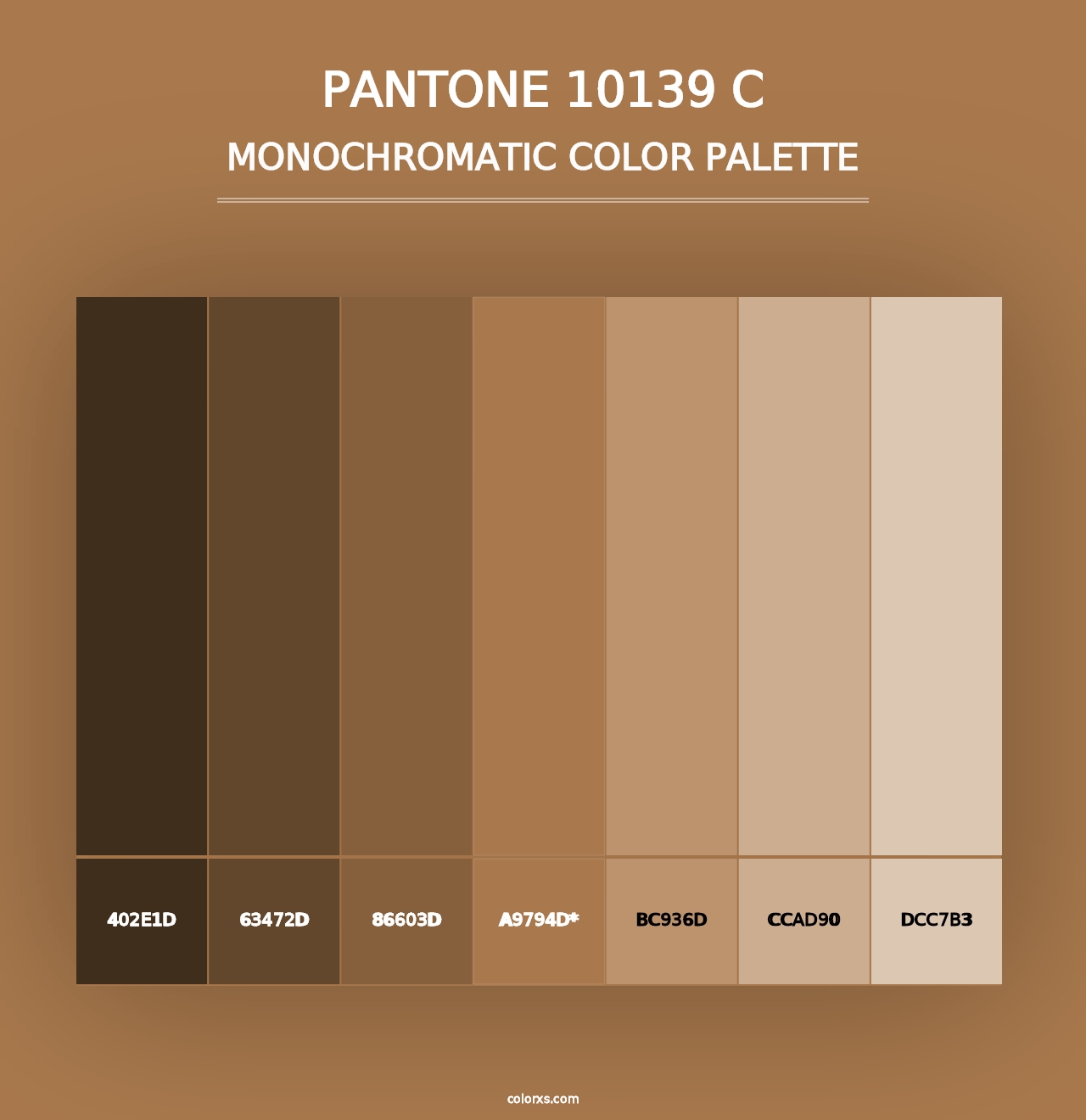 PANTONE 10139 C - Monochromatic Color Palette