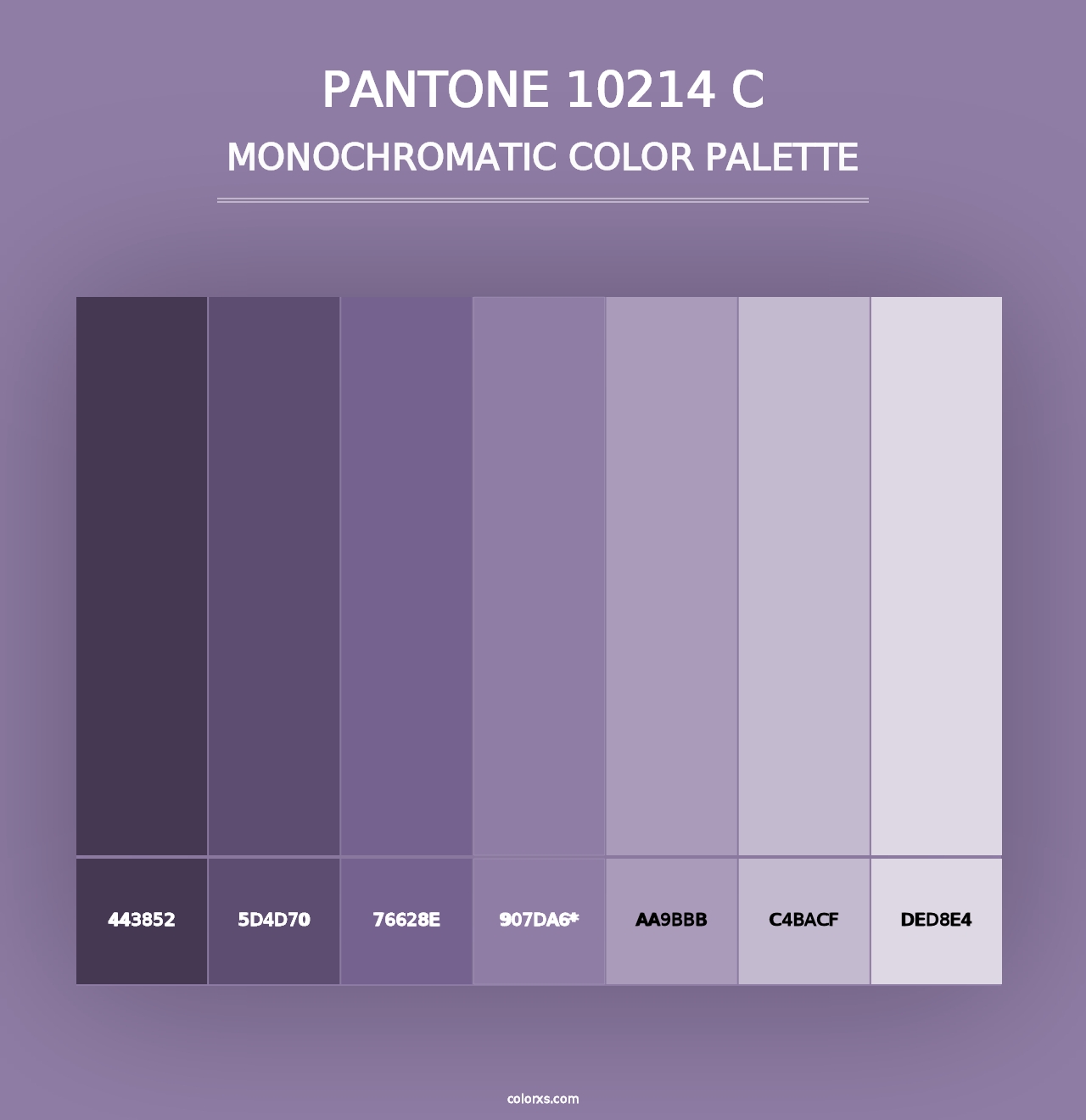 PANTONE 10214 C - Monochromatic Color Palette