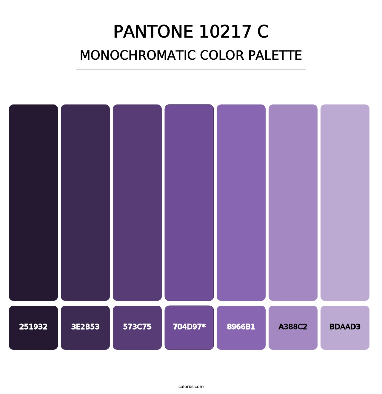 PANTONE 10217 C - Monochromatic Color Palette