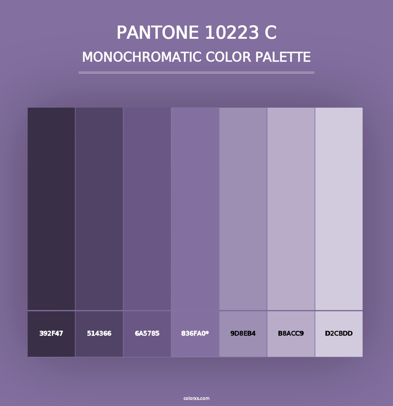 PANTONE 10223 C - Monochromatic Color Palette