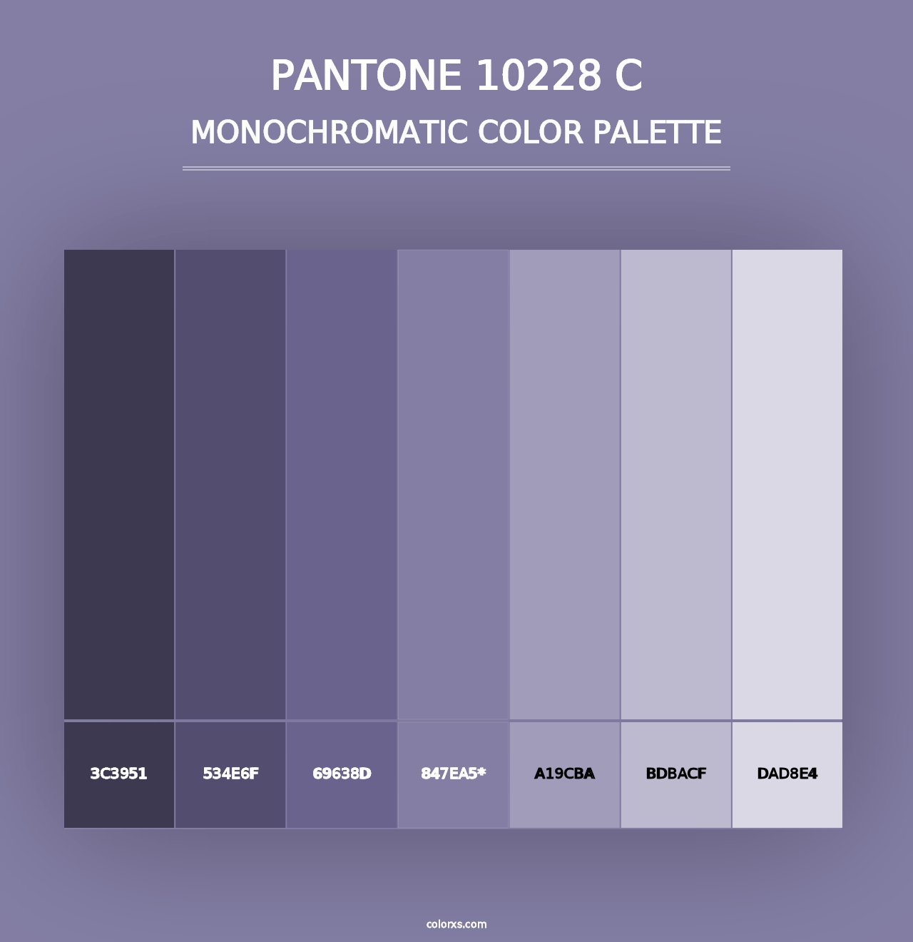 PANTONE 10228 C - Monochromatic Color Palette