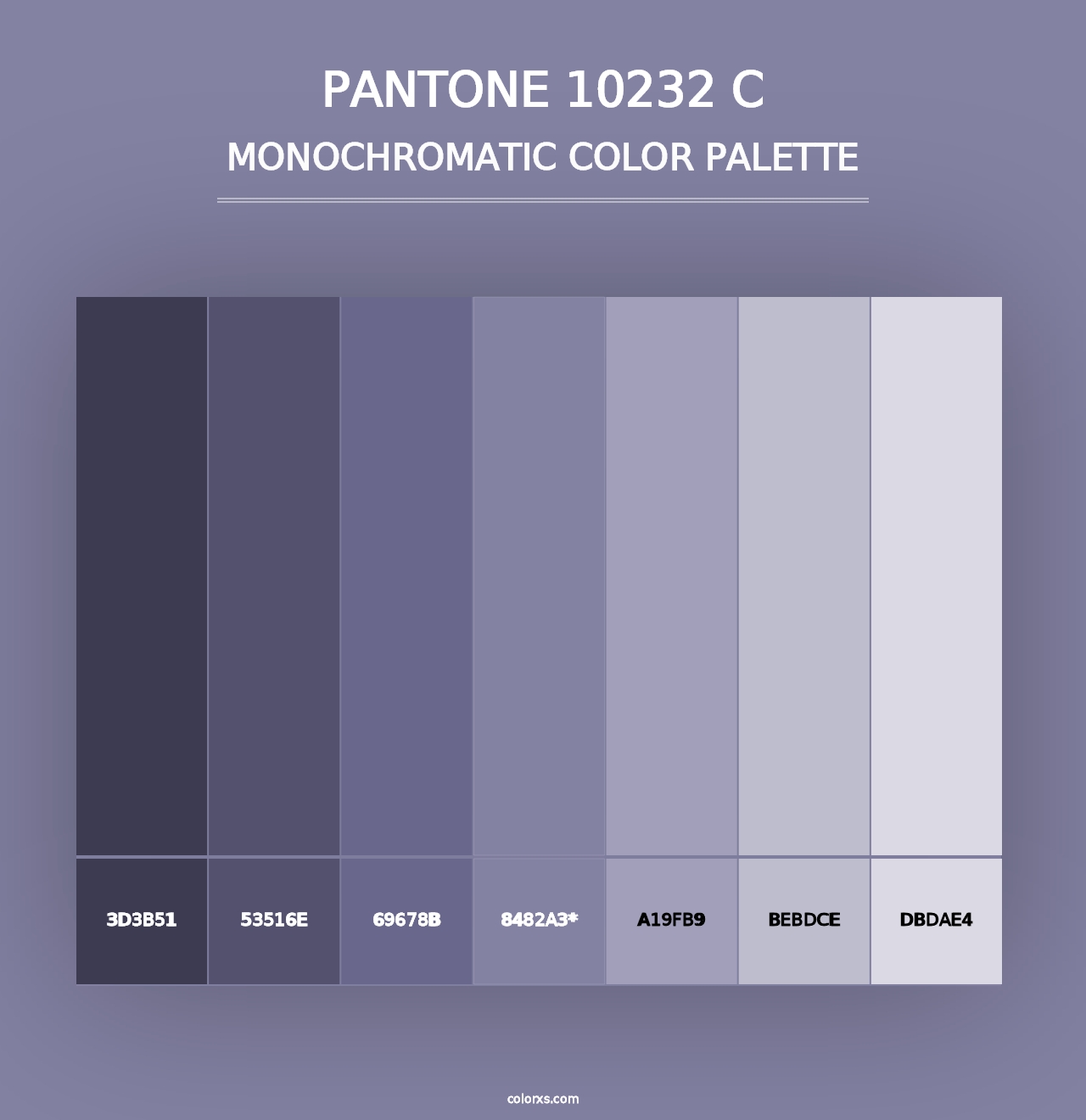 PANTONE 10232 C - Monochromatic Color Palette