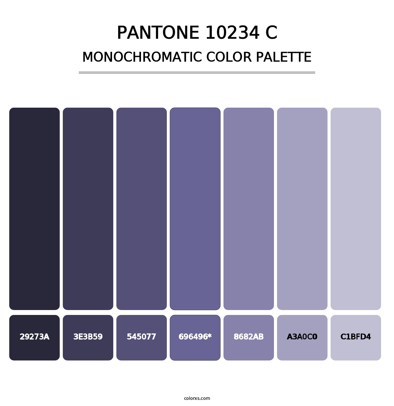 PANTONE 10234 C - Monochromatic Color Palette